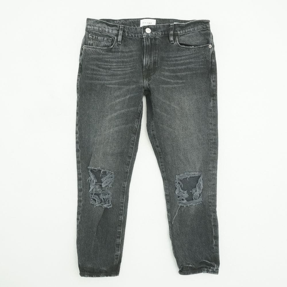 FRAME Le Garcon Crop Jeans Womens Size 24 Wilkinson Destruct Distressed Denim